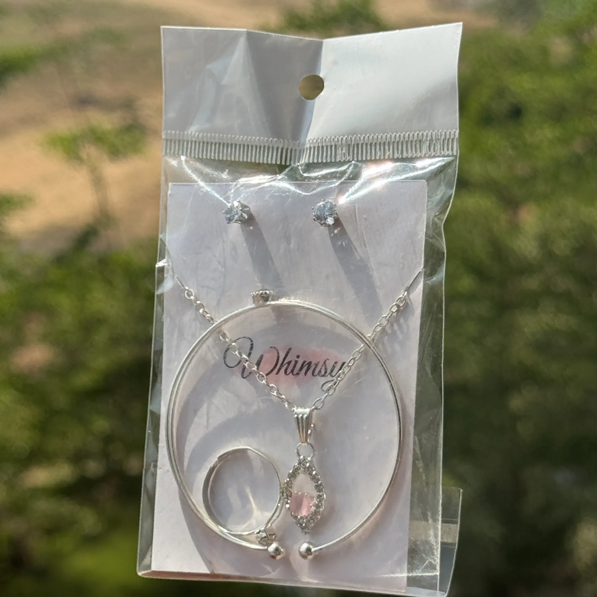 Pink stone jewellery